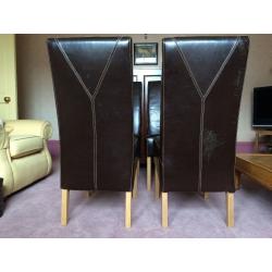 Leather dining chairs for covering