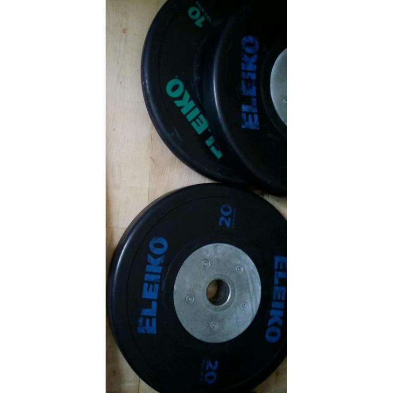 Taishan/Strength Shop Mens Olympic Barbell and 90 kg Eleiko Olympic WL Training Plates Weights