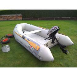 Avon inflatable dinghy with marina outboard engine