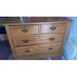 Old pine chest of drawers