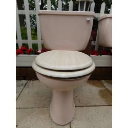 Whisper Pink Retro Bathroom Suit + 2 Toilets + 2 Inset Vanity basins (Collection Only)