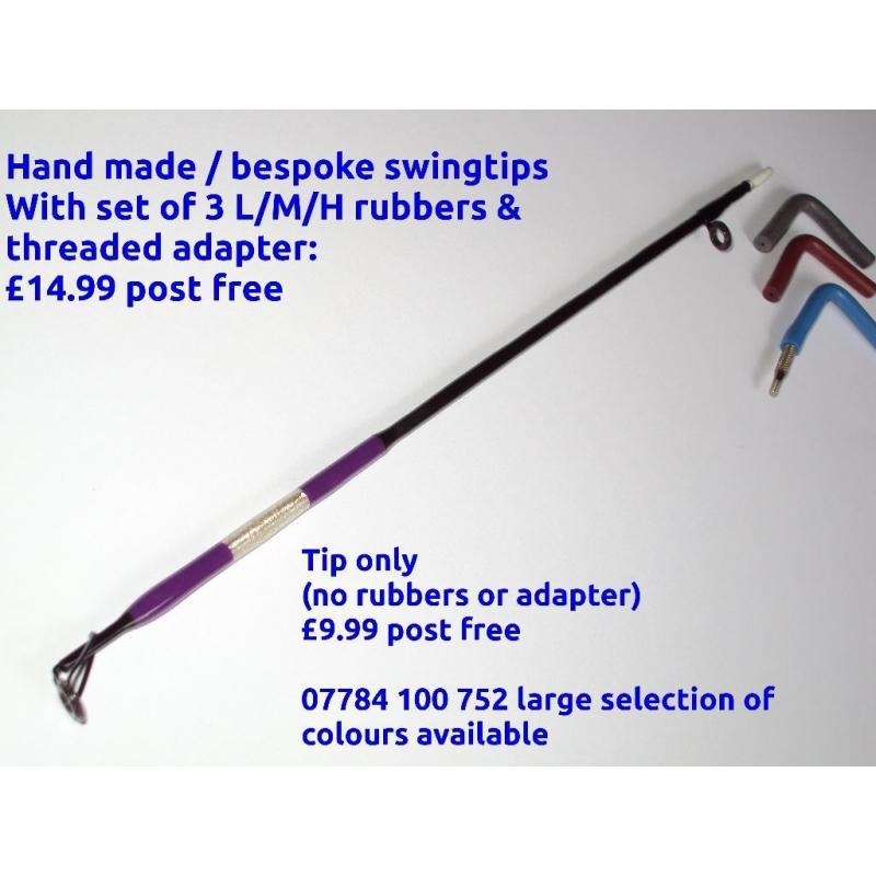 9'' bespoke/handmade traditional swing tip with 2 rings in total. POST FREE
