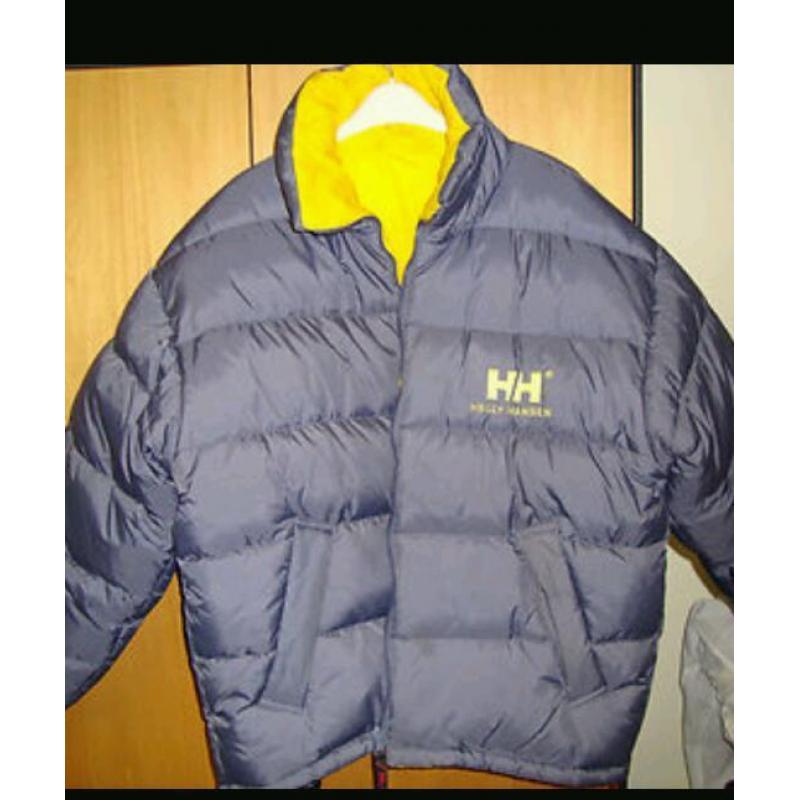 WANTED HELLY HANSEN REVERSIBLE DOWN JACKET SIZE XL GREY / YELLOW