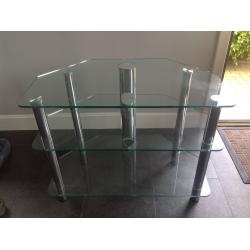 Clear Glass 3 Shelve TV stand