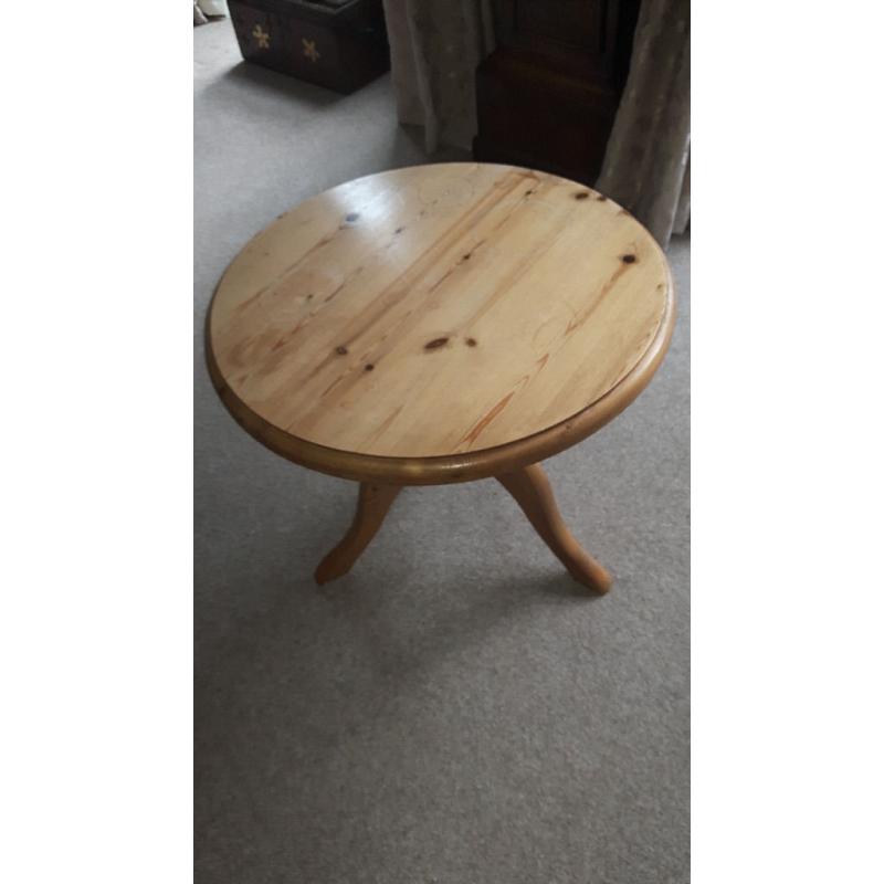 Small Round Pine Table for sale.