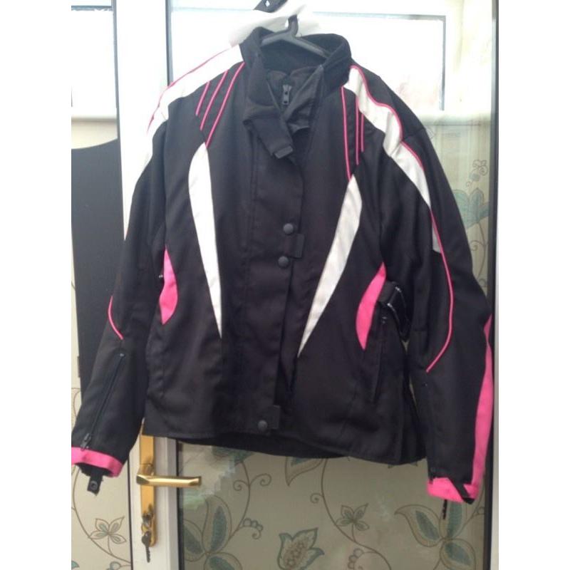 Women's codura textile motorbike jacket, matching pants size 16