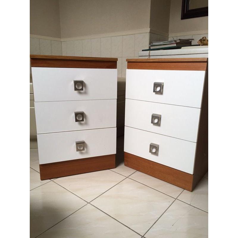 Pair of retro 3 drawer units