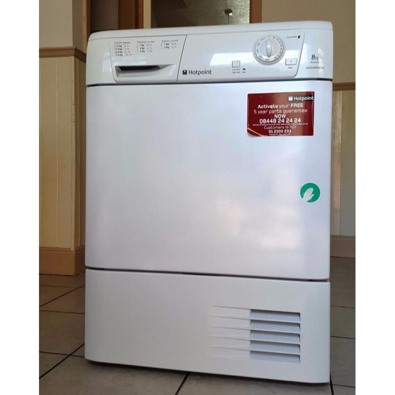8 kg Hotpoint TCM580P Aquarius Condenser Tumble Dryer in Polar White working perfect