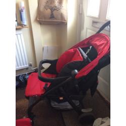 Joie pushchair, car seat and rain cover