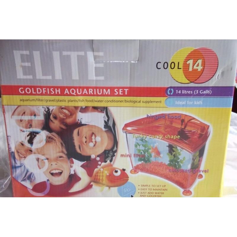 New Elite 14 litre fish tank aquarium with Box
