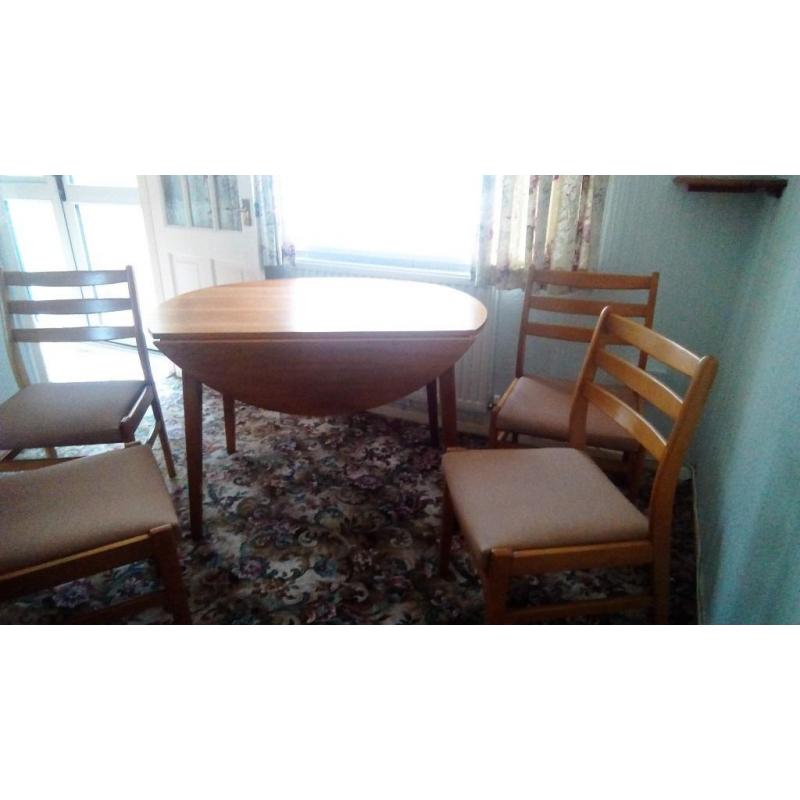 Folding table and four chairs