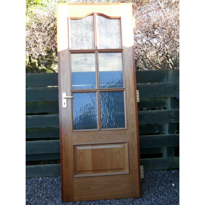 Proma Finished Brown Interior Glazed Wooden Door 2032 x 813 x 35