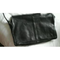 Black leather satchel