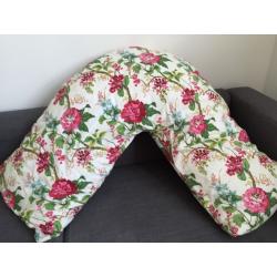 Large breastfeeding v cushion with floral cover