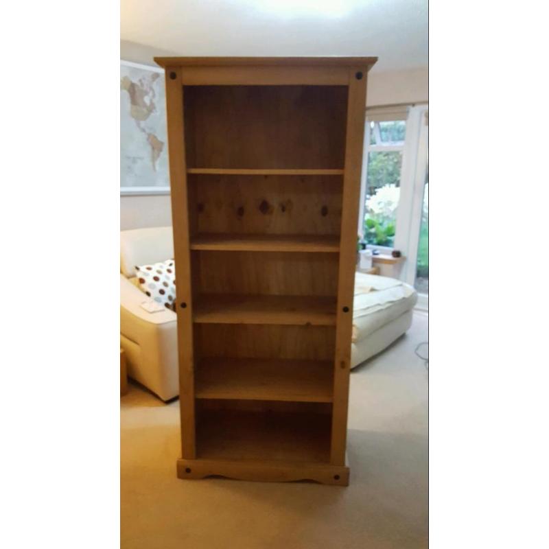 Mexican pine tall bookcase