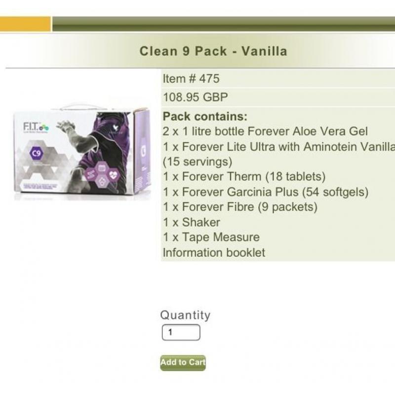 Forever living clean 9 kit vanilla new & unopened
