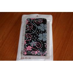 New black pink & grey sparkly mobile phone cover fits Sony experia M2