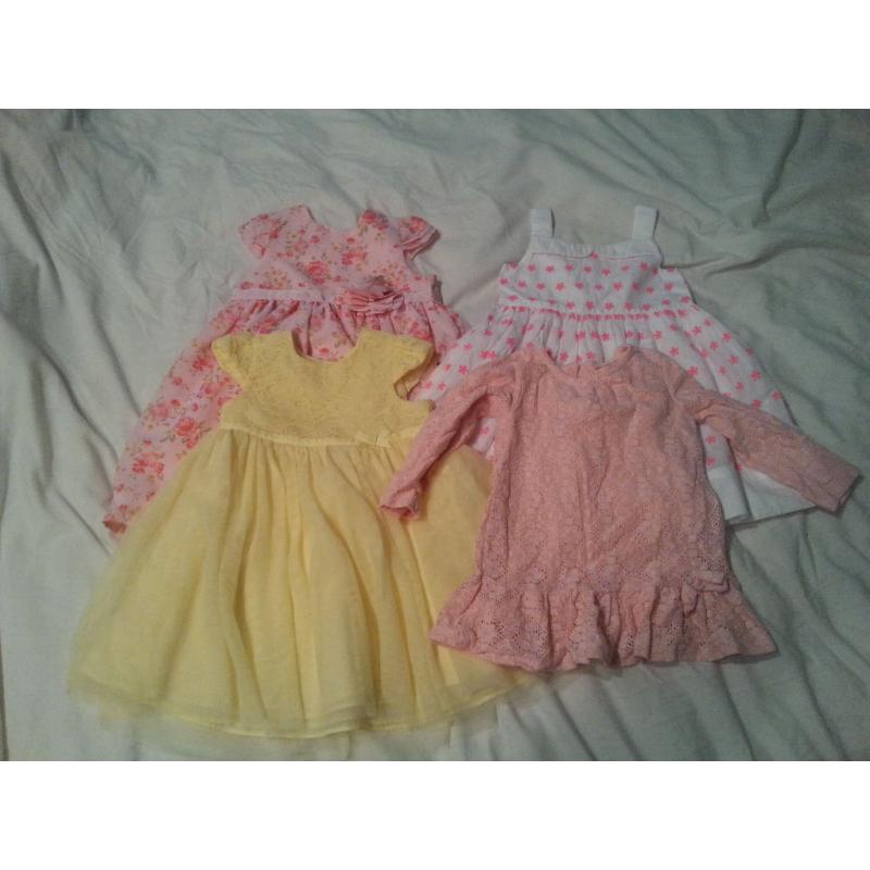 4x Baby Girl Dresses for sale - 9-18 months