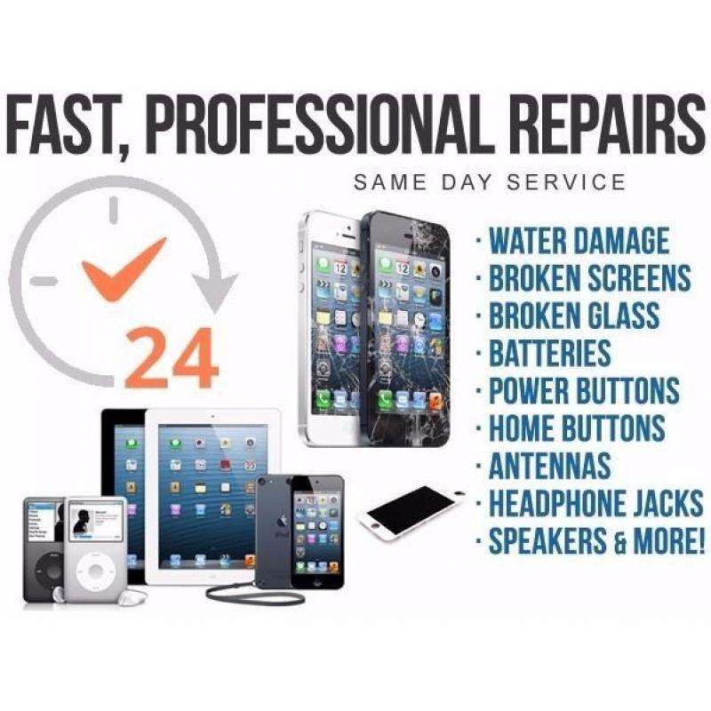 All Apple iPhones and iPads Repairs 7 days a week till late.