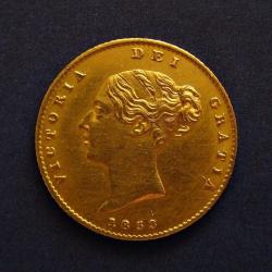 1853 Victoria Shield HALF Gold Sovereign Coin 22 ct solid gold
