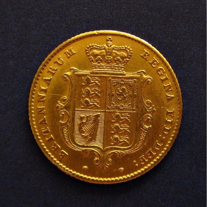 1853 Victoria Shield HALF Gold Sovereign Coin 22 ct solid gold