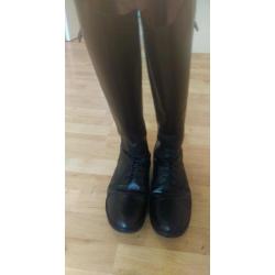 Long leather riding boots