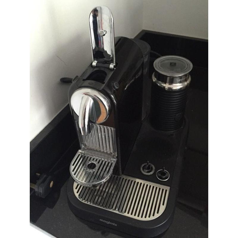 Nespresso coffee machine and milk foamer