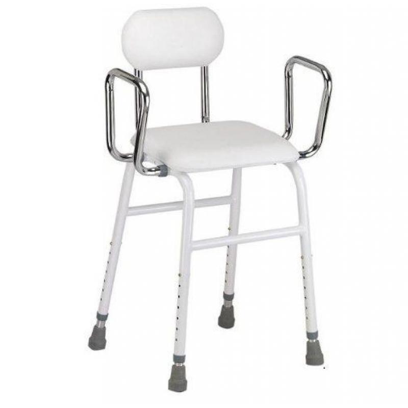 Multi use Perching Stool - adjustable height, removeable armrests and padded seat and back