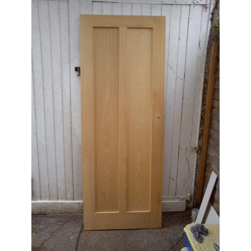 Oak veneer interior door, 2 panel