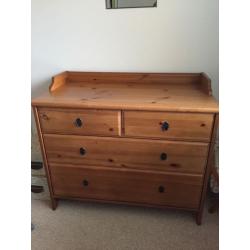 IKEA bedside cabinet and 3 drawer chest of drawers all In excellent condition.