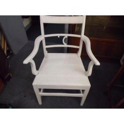 vintage wood chair with wide seat.