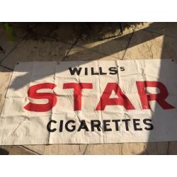 Vintage wills' cigarettes banner. Large!