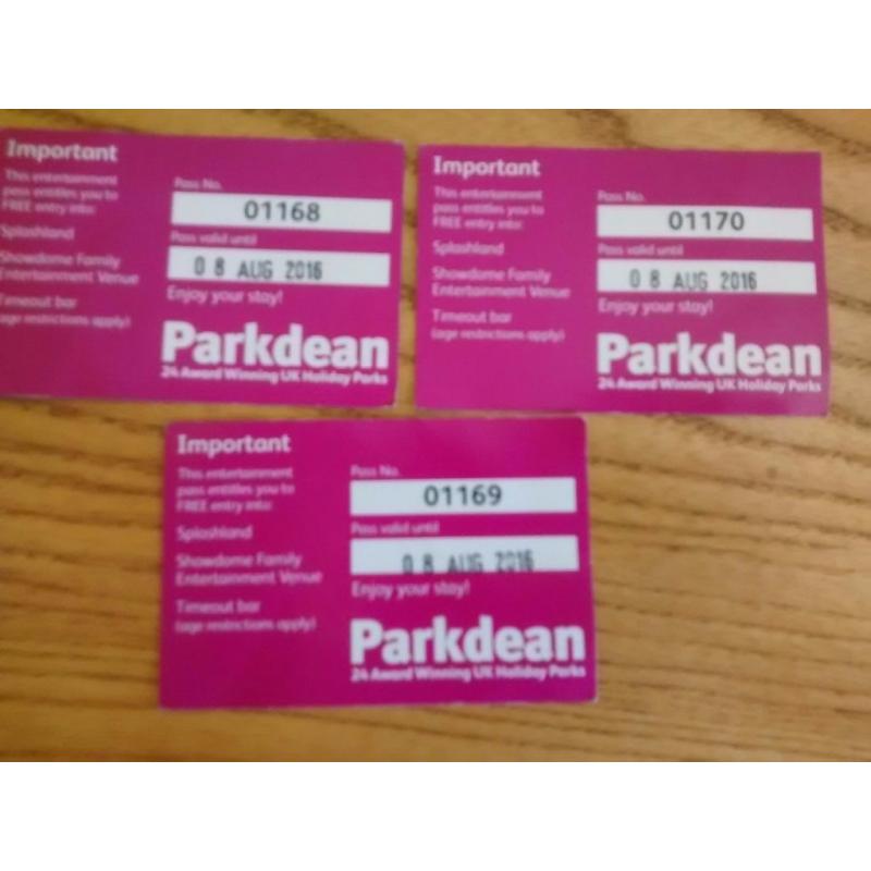 Parkdean (Trecco Bay) 3 Entertainment passes