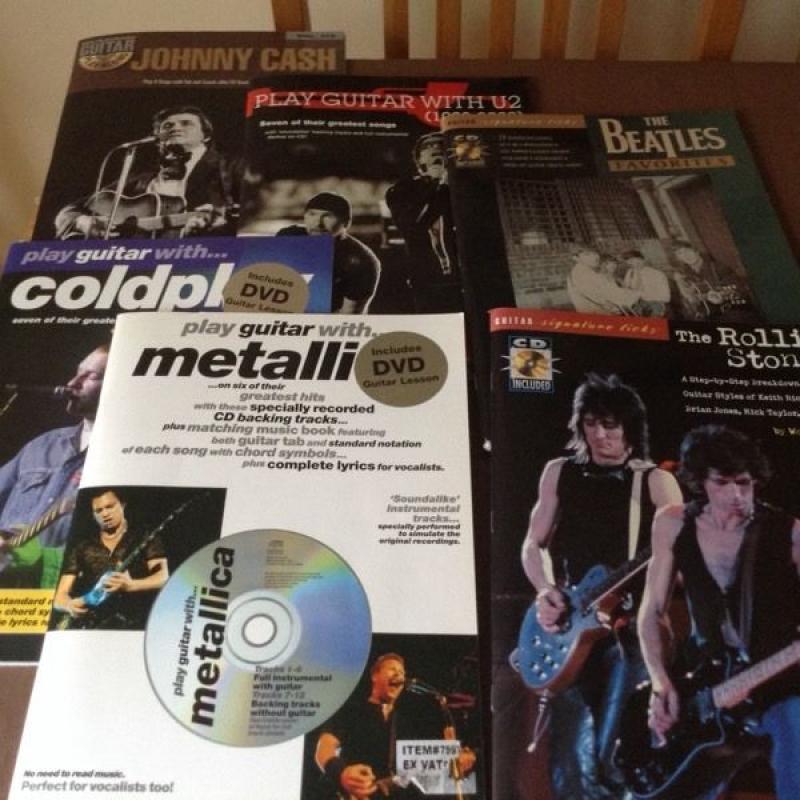 Guitar books with CDs and dvd