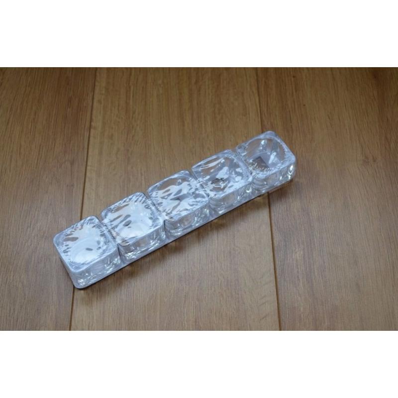 GLASIG Tealight holder, clear glass - 5 pack - UNOPENED