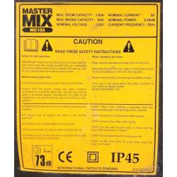 Mastermix MC130 electric cement / concrete mixer - 130 litre