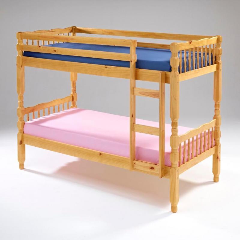 **CLEARANCE** Sherwood Pine Solid Wooden BunkBed, splits into 2 single bed and mattress- Brand New