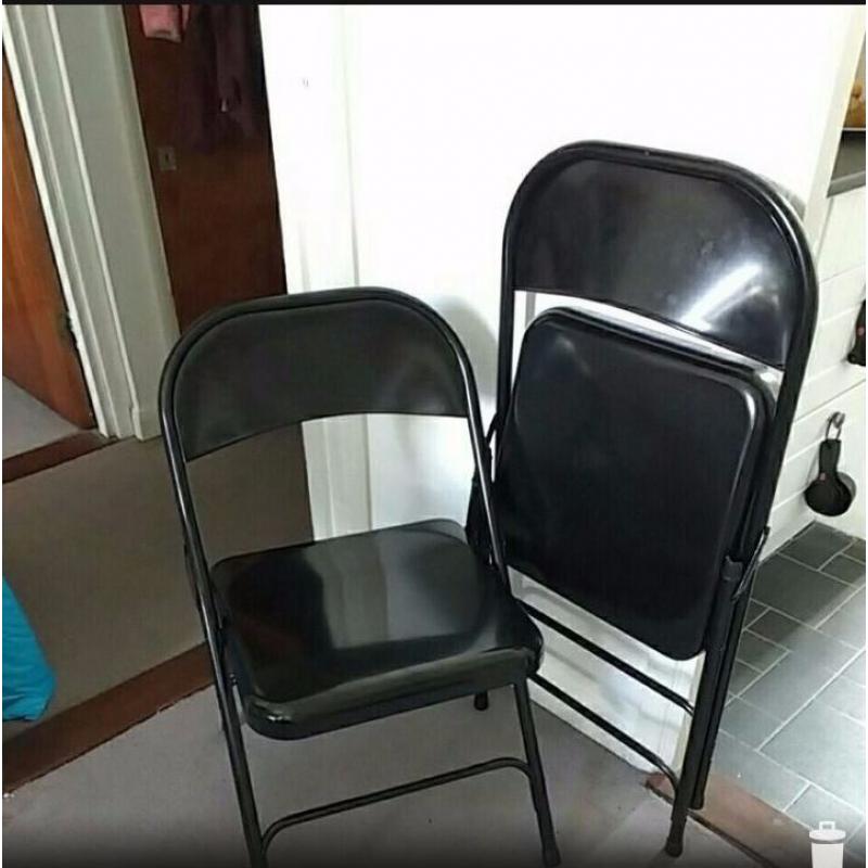 Pair of Black Folding Chairs