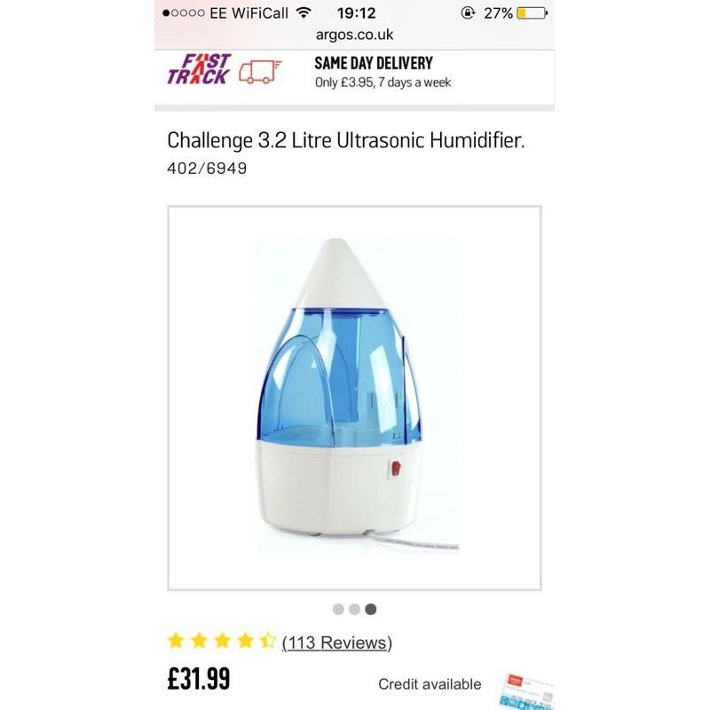 Ultrasonic humidifier 3.2lt