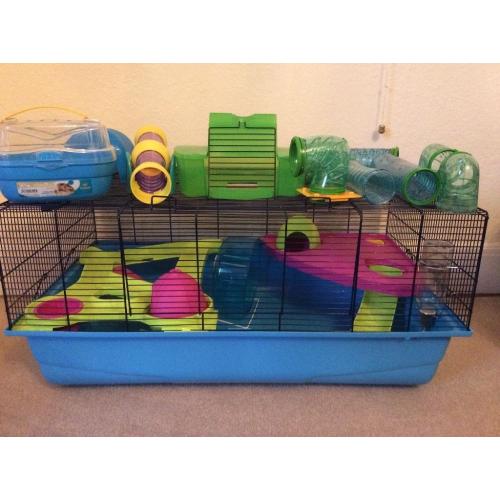 Savic hamster cage large,carry basket, tunnel and extras