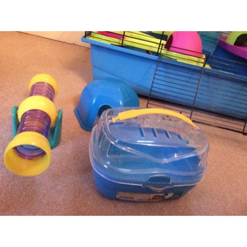Savic hamster cage large,carry basket, tunnel and extras