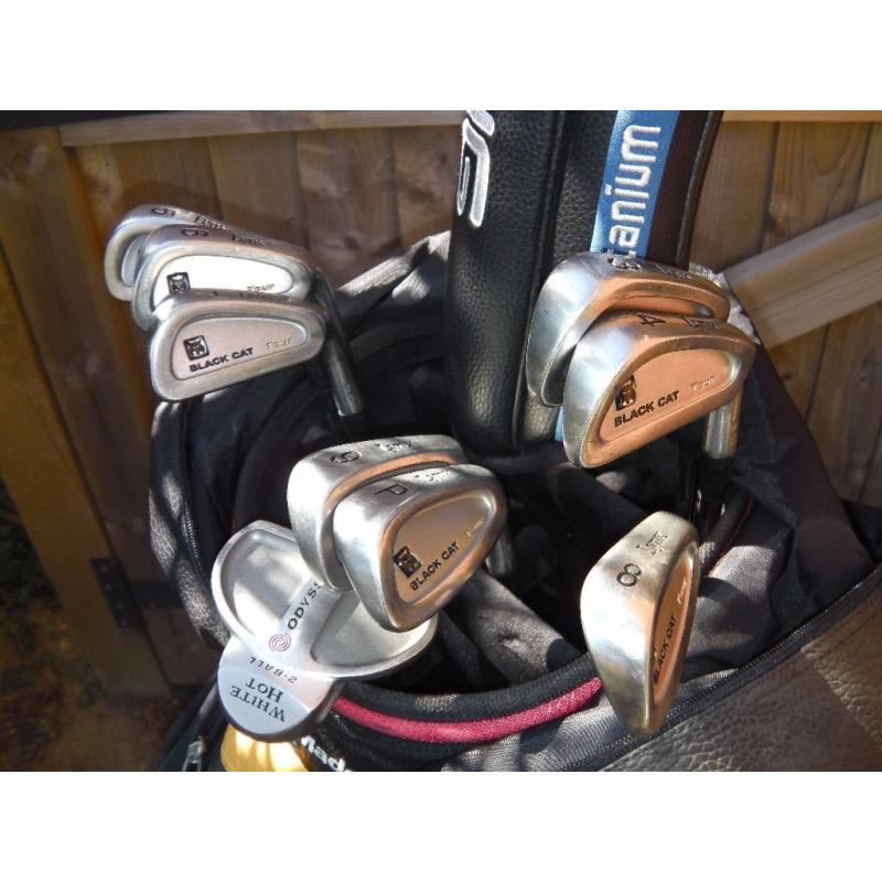 Golf clubs and bag for sale, Ping, Lynx, Odyssey, Taylor made.