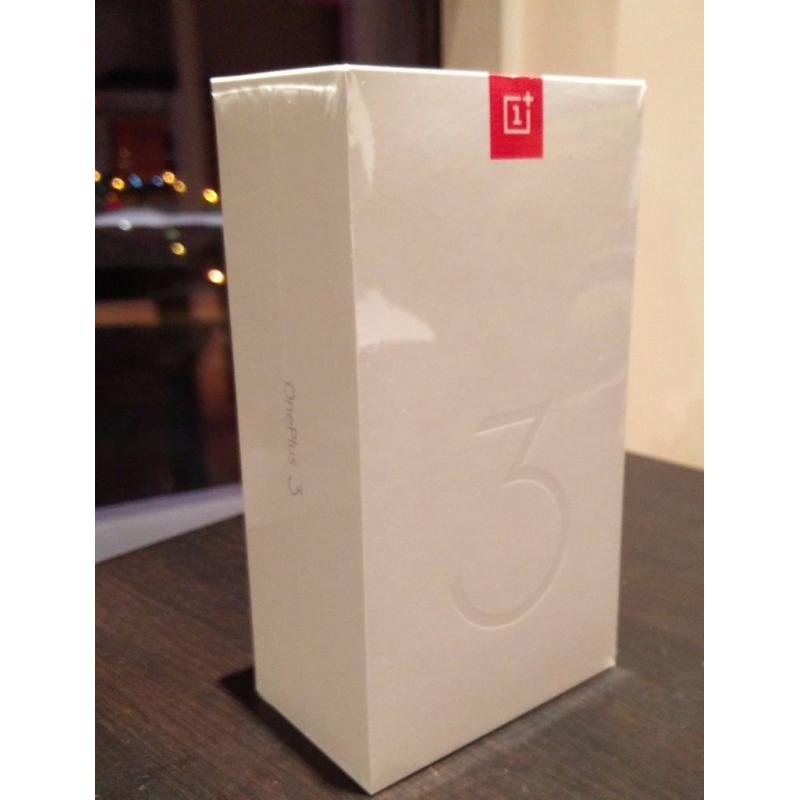 UK MODEL OnePlus 3 (GRAPHITE) 64GB- SEALED BOX- UNLOCKED - with Bill