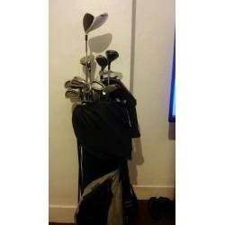 13 various used clubs inc bag. Taylormade domino. Lots pics.