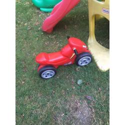 Little tykes slide and car, motor bike and seesaw garden children's kids toys