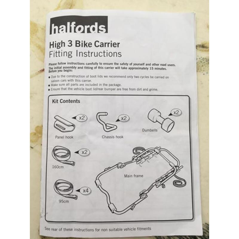 Halfords High 3 bike carrier