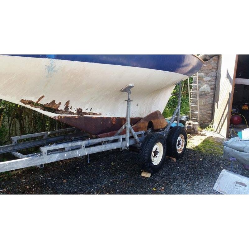 Galvanised twin axle yacht trailer for approx 26ft yacht of less than 3.5T