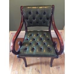 Leather button back office chair