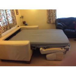 Dfs cream leather sofa bed