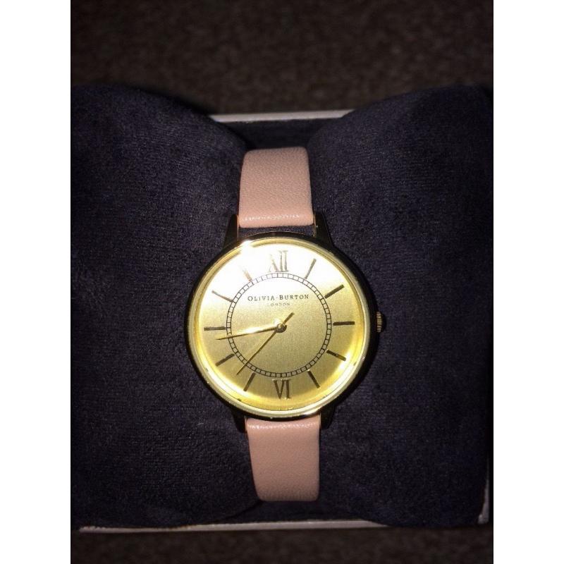 Olivia Burton Dusky pink and gold dial watch
